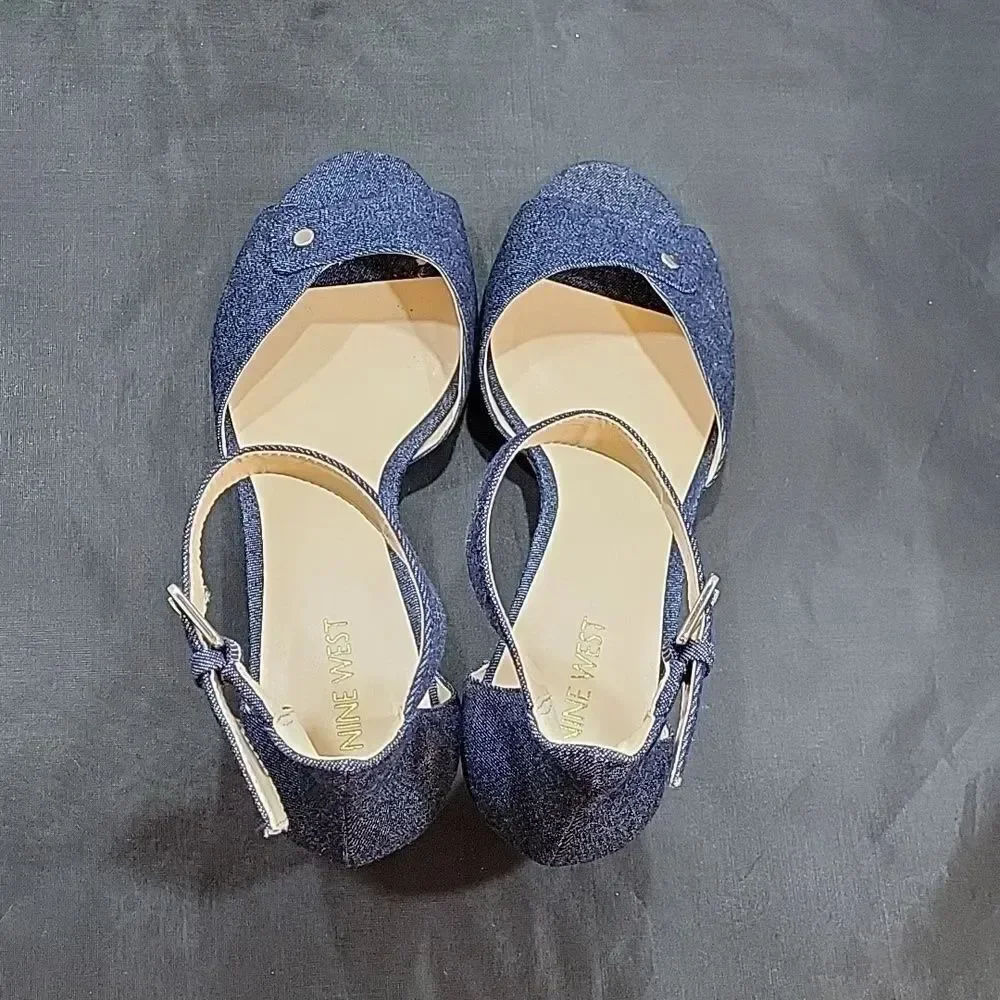 BRAND NEW NINE WEST PATIAN PEEP TOE WEDGE SANDAL